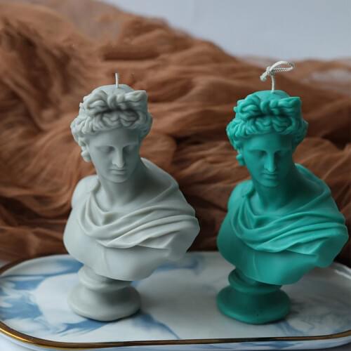 Apollo-portrait Candle Mould Aromatherapy Candle Plaster Mould For Decoration Silicone Candle Molds Bee wax candle mold