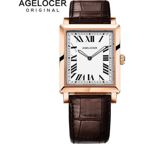 Swiss Luxury Brand Agelocer Watches Women Quartz Watch Female Clock Slim Roman Numerals Ladies Wristwatches With Gift Box