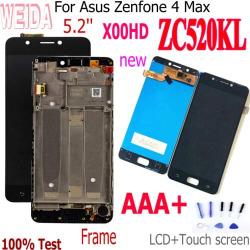 Original 5.2'' for Asus Zenfone 4 Max ZC520KL Display Touch Screen Digitizer Assembly + Frame for Asus ZC520KL X00HD LCD display