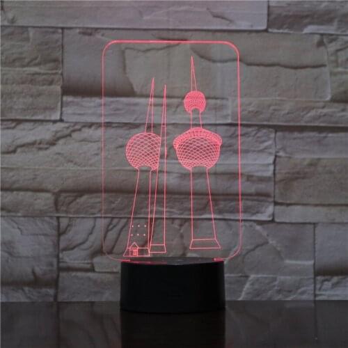 Two Towers RGB 3D Night Light USB LED Desk Lamp Bulb 7 Colors Changing Lovers Sweet Girlfriend Gift Drop Shipping Door to Door