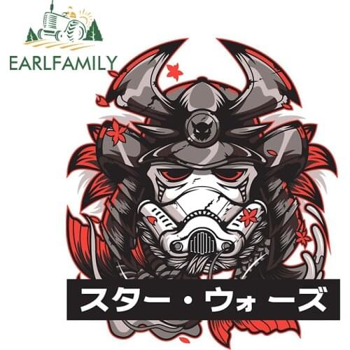EARLFAMILY 13cm x 11.2cm Car Stickers Samurai Mask Japanese Retro Art Decals Bushido JDM Waterproof Car Styling Graphics