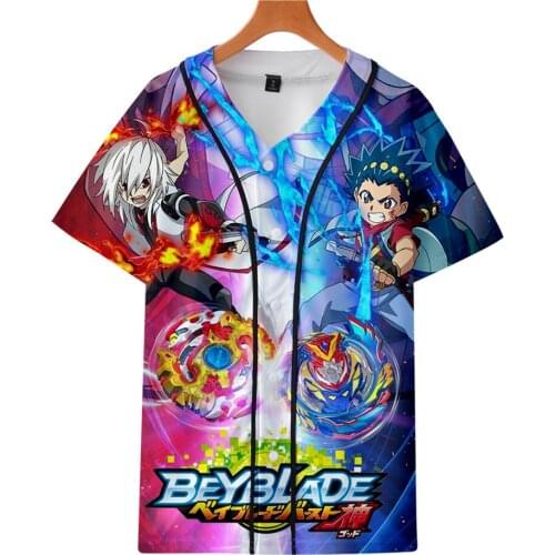 Beyblade Burst Evolution Baseball T-shirt Summer Short Sleeve T Shirt Harajuku Streetwear Tshirt Hip Hop 4XL T Shirts Clothes