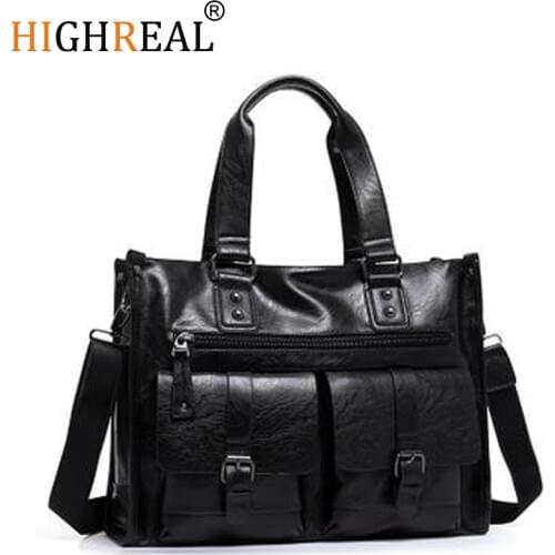 HIGHREAL Men's Leather Bags