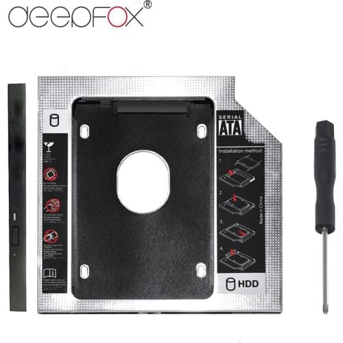 DeepFox Aluminum alloy 2nd HDD Caddy 12.7mm SATA 3.0 2.5" 2TB SSD Hard Drive Case Enclosure For Laptop 10PCS