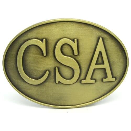 CSA Western Belt Buckle Brass Finished