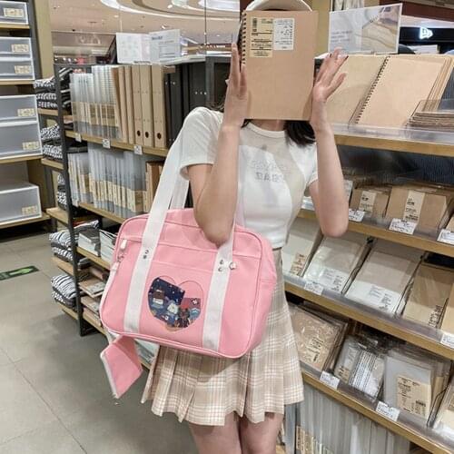 Cute Japanese Travel Shoulder School Bags For Girls Women Large Capacity Luggage Organizer Handbags Totes with strap