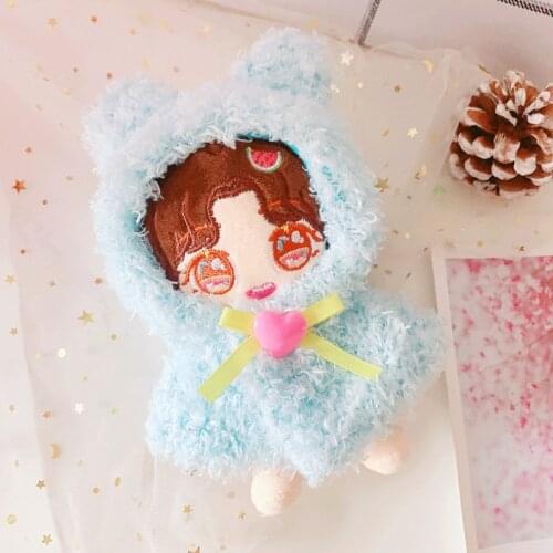 15cm Mini Plush Dolls Clothes Cute Hooded Cloak Outfit Accessories for Korea Kpop Idol Dolls Clothing Fans Gift Collection