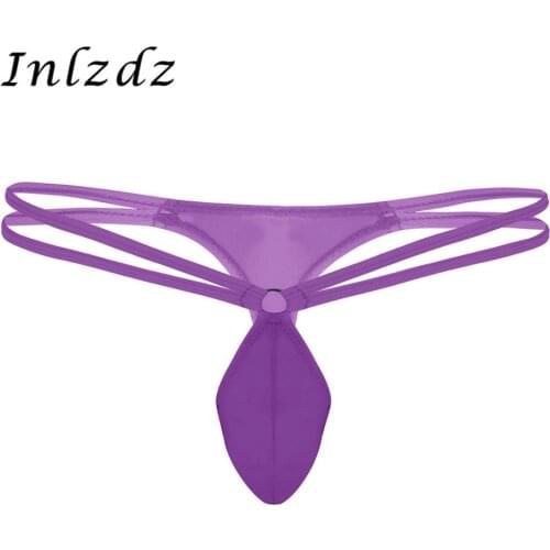 Mens Erotic Lingerie Thong Underwear Double Waist Straps Bulge Pouch Low Rise Mini Coverage G-string Sexy Thong Gay Underwear