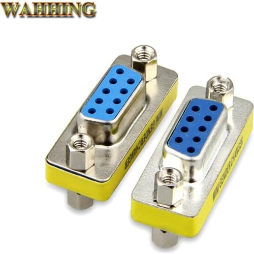 2pcs New 9Pin RS232 Serial Port Connector Adapter DB9 Female to Female Plug Connecter 9 Pin RS232 COM Socket Adapter HY497