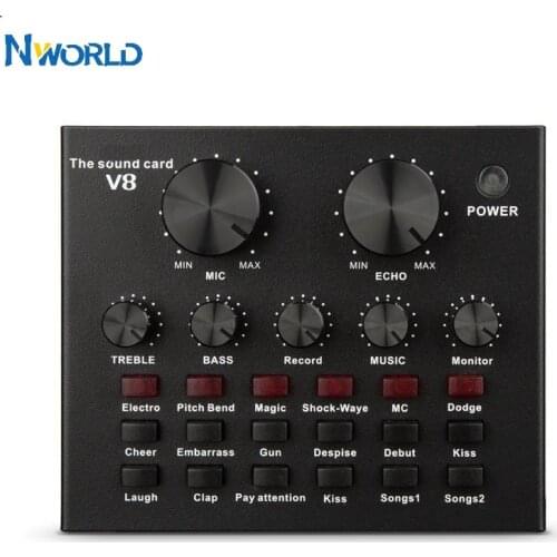 Nworld Live Sound Card Voice Changer Device For PS4/Xbox/Mobile Phone/iPad/Computer Recording YouTube LiveMe Facebook