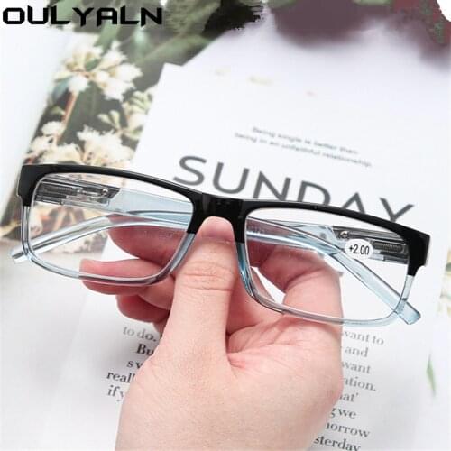 Oulylan Computer Reading Glasses Women Men Ultralight Square Reading Presbyopic Glasses Diopters +1.0 1.5 2.0 2.5 3.0 3.5 4.0