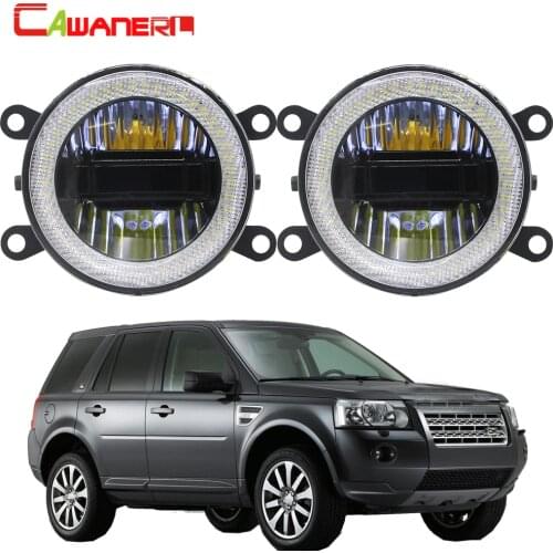 Cawanerl For Land Rover Freelander 2 LR2 FA_ 2006-2014 Car LED Fog Light Assembly Daytime Running Lamp DRL Angel Eye 3000LM 12V