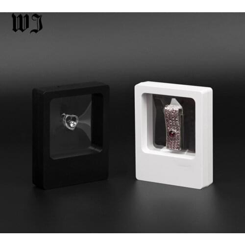 New Style PET Rectangular Elastic Membrane Jewelry Display Box Pearl Diamond Watch Fashion Jewellery Packaging Showcase 7*9cm