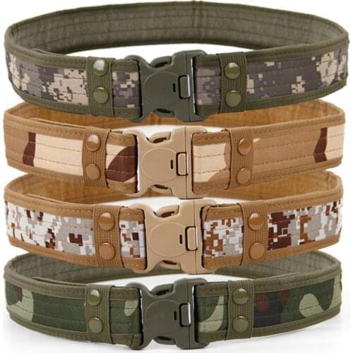 2021 New Army Style Combat Belts Quick Release Tactical Belt Fashion Men Canvas Waistband Outdoor Hunting Camouflage Waist Strap