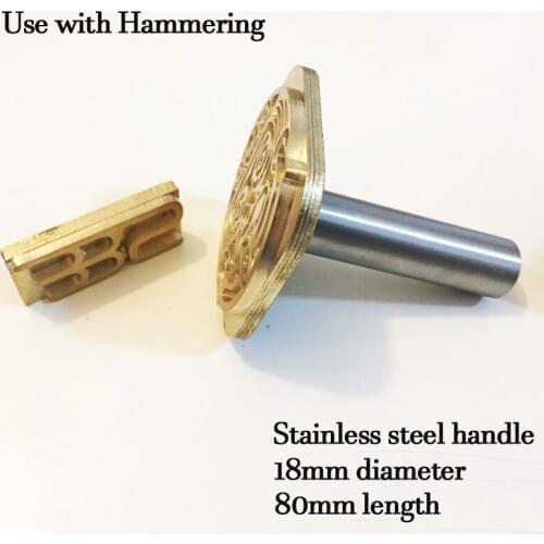 Customized Stainless steel Hammering Handle for Leather Emboss (Cold Press), hammer Handle for Custom Leather Stamp