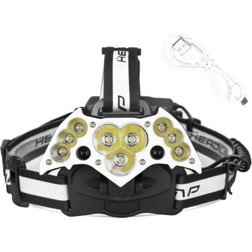 200000LM Garberiel 11x T6 LED Headlamp USB Rechargeable 18650 Headlight Torch US