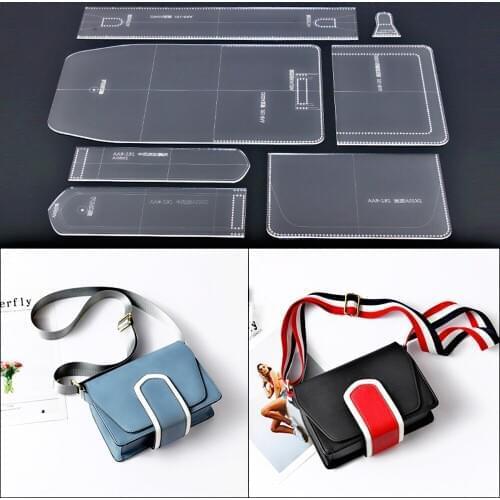 New Leather Handmade Craft Women Shoulder Bag Sewing Pattern Acryl Stencil Template Sewing Accessories With Holes 21x16x8cm
