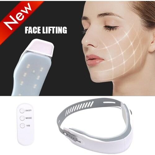 V Line Face Lifting Massager Skin Double Chin Removal Tightening Belt Slimming Face Tape Vibration Massager Beauty Instrument