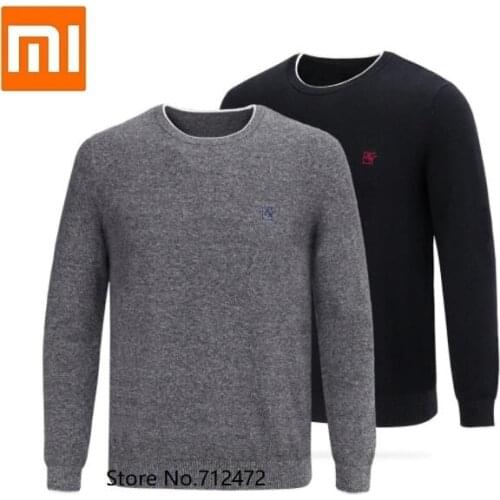 Xiaomi classic embroidery Round neck knitted sweater Soft knitting Comfortable and warm Casual Long Sleeve Pullovers Outwear