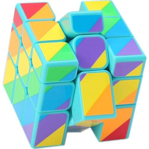 YJ Rainbow Unequal Cube Speed yongjun Beautiful color Unequal Cube 3x3x3 Magic Cube for kids Educational toys