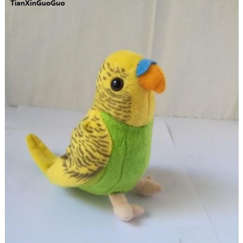 About 12cm yellow parrot bird plush toy cute parrot soft doll baby toy gift d0899