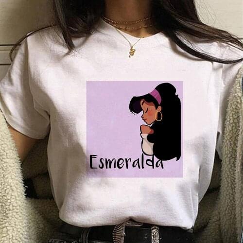 Princess Esmeralda Women T-shirt Versatile Fashion Short Sleeve Cartoon The Hunchback of Notre Dame Disney Tshirt Vetement