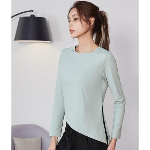 Women Irregular Gym Yoga Shirts Long Sleeve Sports Workout Tops Running Sportswear Quick Dry Fitness Training Jogging T-shirts