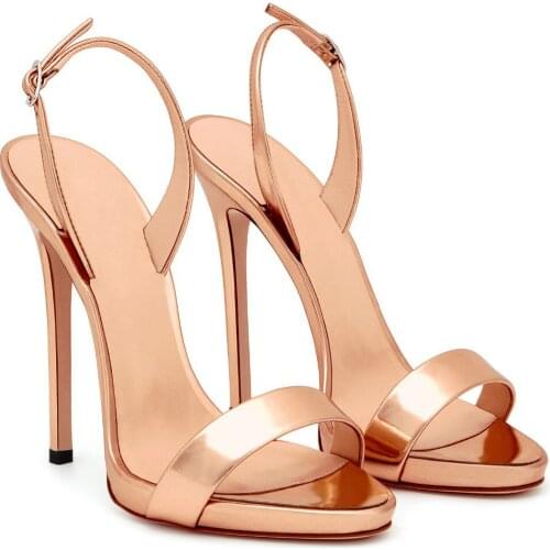 Sandal For Women Thin Heel Pumps High Heels Sandals Buckle Strap Ladies Shoe Open Toe Sandalias Mujer Gold Party Wedding Shoe