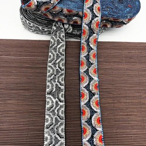 1 Yard Flannel Tape Hot Fix Sequined Lace Ribbon Decoration Iron On Shoes Clothing Bags Accessories Supplies