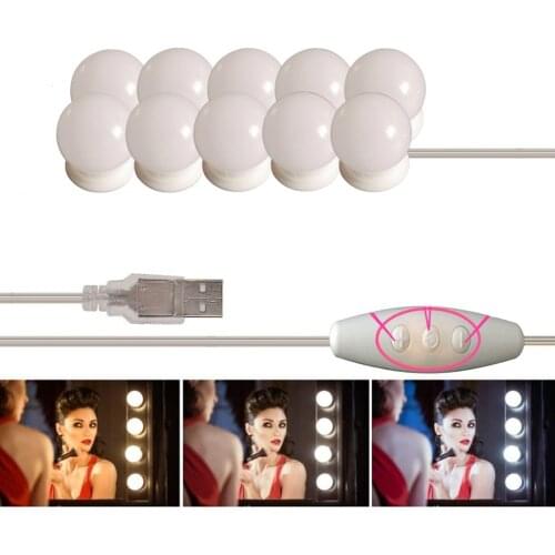 10Pcs Makeup Mirror Vanity LED Light Bulbs Set Light Super Bright LED Bulbs Portable Cosmetic Mirror Light Powered Makeup Light