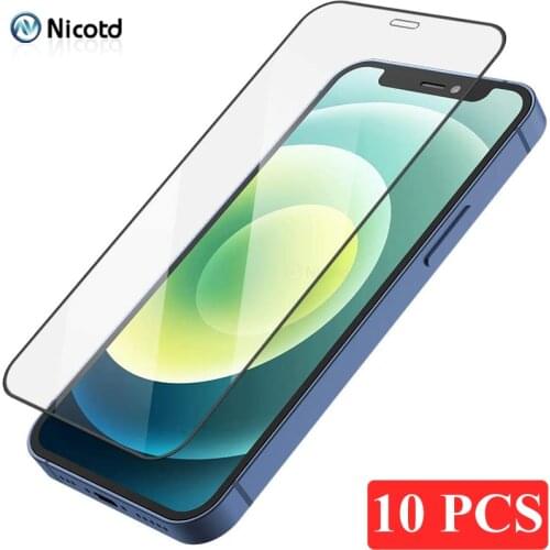 10Pcs/Lot Full Coverage Cover Tempered Glass For iPhone 12 mini 9H Screen Protector Protective Film For iPhone 12 Pro Max 12 Pro