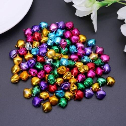 100pcs Aluminum Mini Jingle Bells Loose Beads Charms Pendants for Festival Party Christmas Tree Decor DIY Craft Accessories R7RB