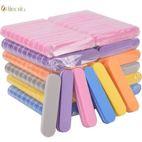 100pcs/Lot Mini Sponge Nail Files Colorful Sanding Buffer UV Gel Polish Manicure Set Block 100/180 Nagel Vijl Tools Wholesale