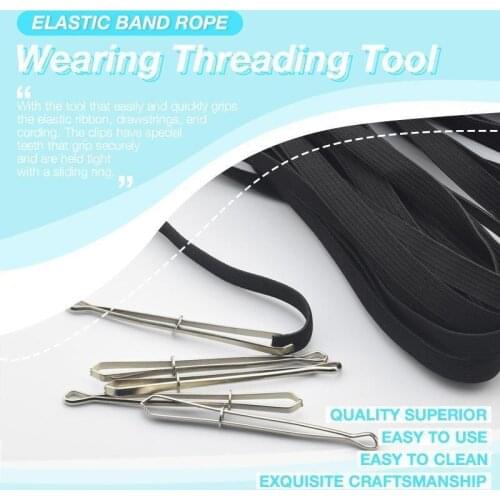 2pcs Elastic Band/Rope Wearing Threading Guide Forward Device Tool For Wear Rope Threading Needle Sewing Utility DIY Sewing Tool
