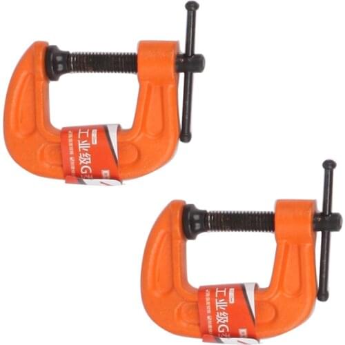 2PCS Iron C Clamp 1 Inch Woodworking G Clamps 26mm Jaw Opening 21mm Throat Depth Small Clamping Tool