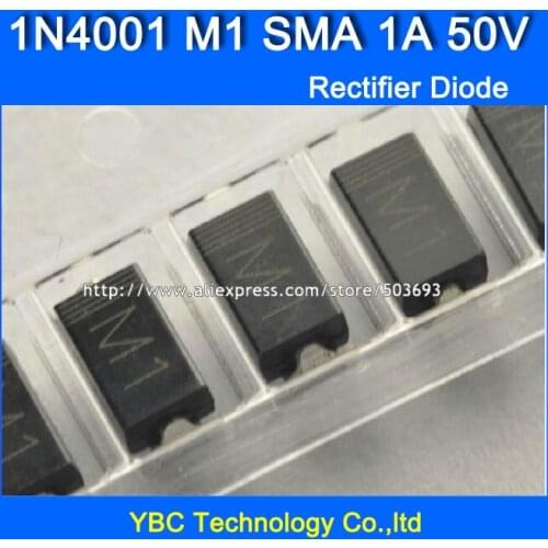 200pcs/lot 1N4001 M1 1A/50V SMA Rectifier Diode