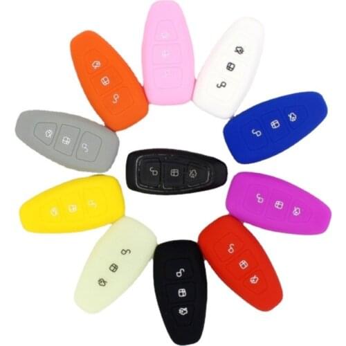 3 Buttons Silicone Remote Car Key Case Cover Fob For Ford Focus 3 MK3 Mondeo Fiesta Kuga Escape Ecosport 2013 2014