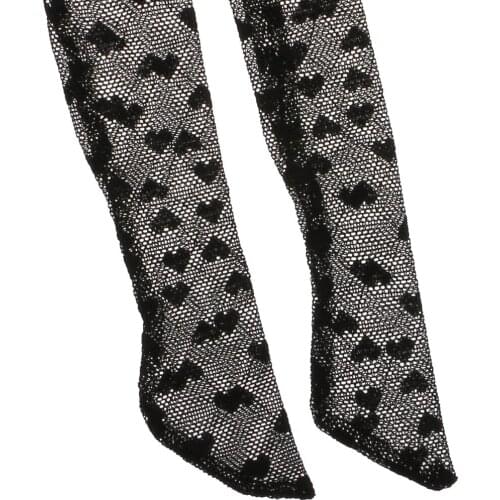 3xBlack Over The Knee Heart Lace Stockings Socks for 1/3 BJD SD DOD Dolls