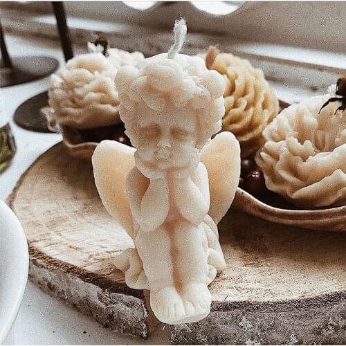 3d cute angel baby shape candle mold Aromatherapy plaster gypsum scented candle silicone wax mould