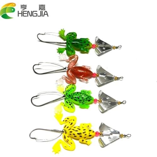 4pcs Rubber Frog Soft Fishing Lures 6g Bass CrankBait Spinnerbait Fishing Tackle SP011