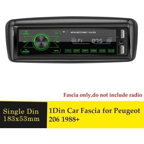 One Din Car Radio Fascia for PEUGEOT 206 1988+ Stereo Dash Trim Frame Dash CD DVD Player Frame Dashboard Surround Panel Bezel