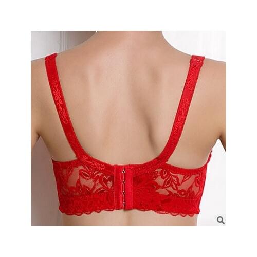 New Women Sexy Lace Bra for Women Embroidery 34 36 38 40 42 44 46 A B C D Cup Bra Push Up Deep V Brand cotton lace Bra C3306