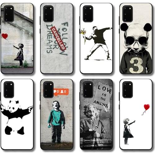 Art Banksy Case for Samsung Galaxy S21 A51 A50 A71 S20 A21S A12 A52 A72 A70 S10 S9 S8 S10e FE Note 20 10 Lite Plus Ultra TPU