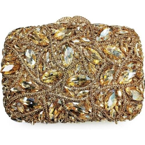 Lady Green Gold Color Crystal Clutches Evening Bags Women Clutches Purse Luxury Ladies Night Bags Diamond Party Purse Handbags