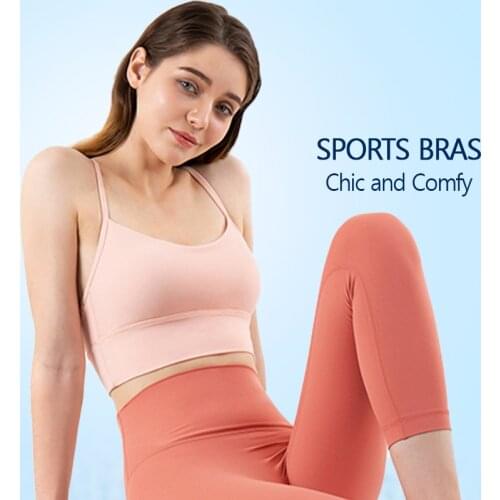 Women Sports Bra Fashion Simple Straps Wide Hem Comfortable Breathable Vest Yoga Jogging Outdoor Fitness Top