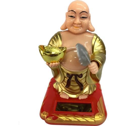 Buddha Figure -Plastic Solar Shaking Toy for Kids, Car Ornament, Gift, Home Decor, Office Decoration