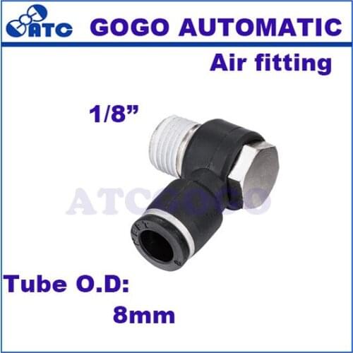 GOGO 10pcs a lot T type 8mm 1/8 inch BSP Hex connector, PH08-01 push-pneumatic quick connector