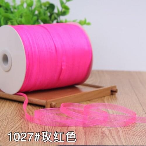 6mm Rose Color Organza Ribbon Packing Material DIY Craft Decor Wedding Party Decoration Gift Wrapping Scrapbooking Supplies 10M