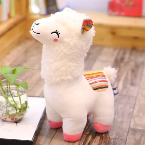 25cm Cute Llama Doll Plush Toys Simulation Sheep Kawaii Childrens Birthday Gift Lovely Llama Plush Doll Sleeping For Kids Gift