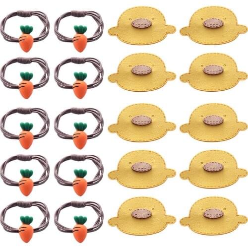 Cute Little Yellow Duck Carrot Hairpin Patch Clip Simple Cute Girls Hair Ties Ponytail Broken Hairpin Carrot Tie Hair Rope